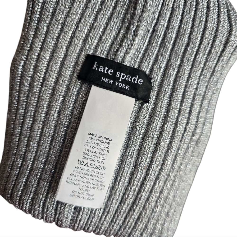 🔥Kate Spade Metallic Sam Label Beanie - Picture 6 of 6